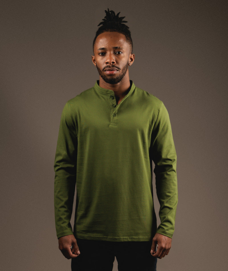 Supima Henley - Olive Green - S O V E R II N