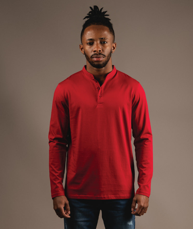 Supima Henley - Supreme Red - S O V E R II N