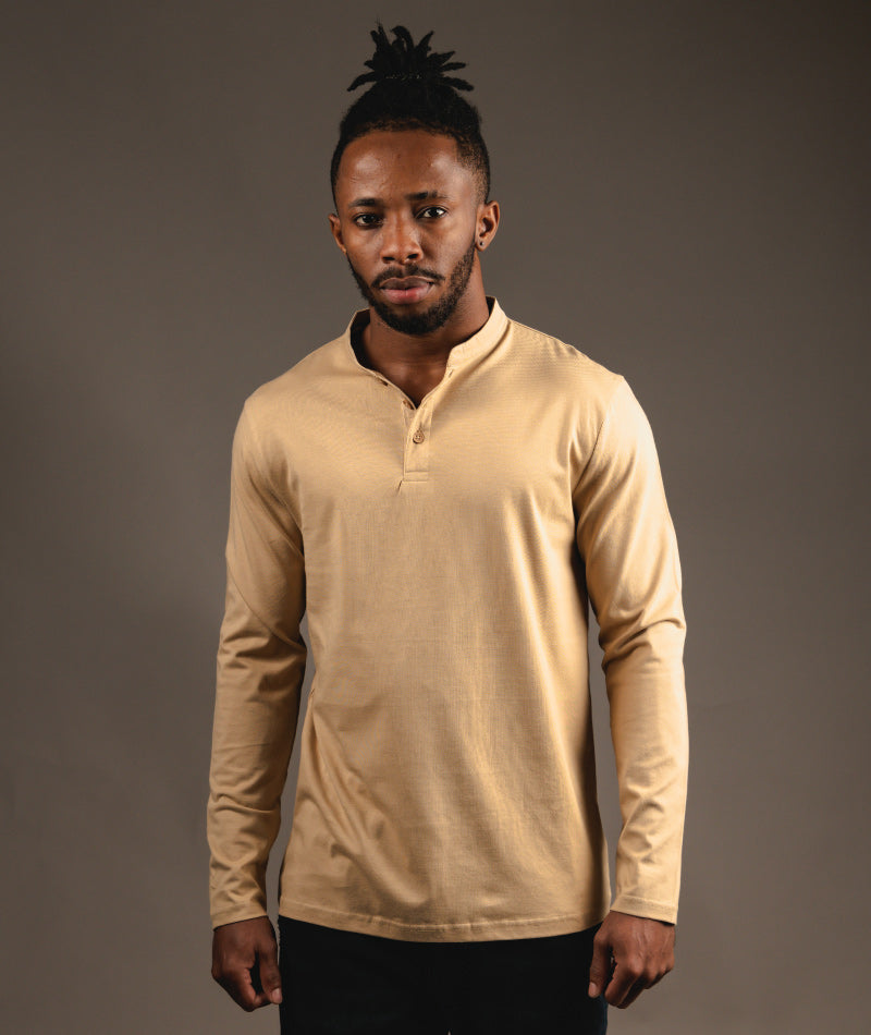 Supima Henley - Beige - S O V E R II N