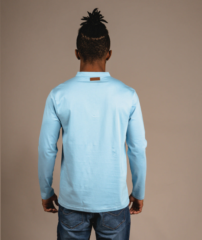 Supima Henley - Breeze Blue - S O V E R II N