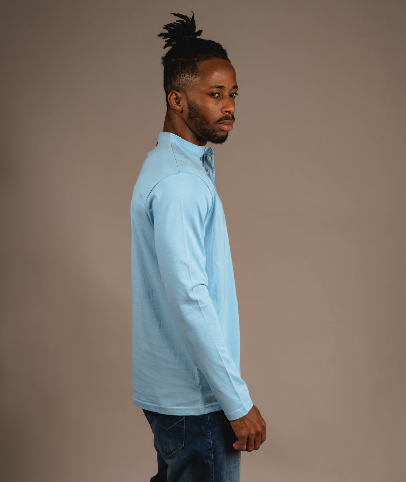 Supima Henley - Breeze Blue - S O V E R II N