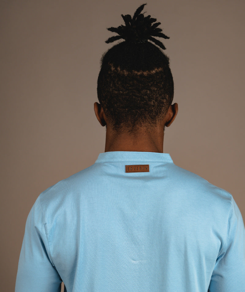 Supima Henley - Breeze Blue - S O V E R II N